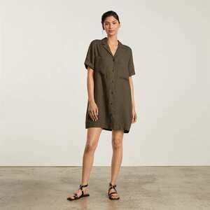 Everlane Linen Workwear Dress in Beech—Size S